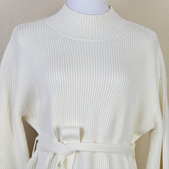 Maeve Long Sleeve Mock Neck Tie Waist Sweater Dress - S - Picture 3 of 11